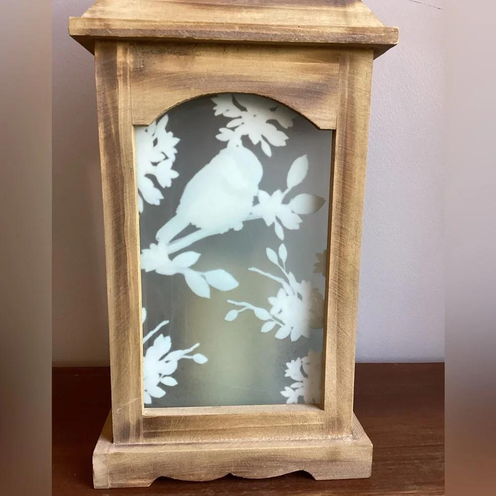 Wooden Lantern with glass panels & door